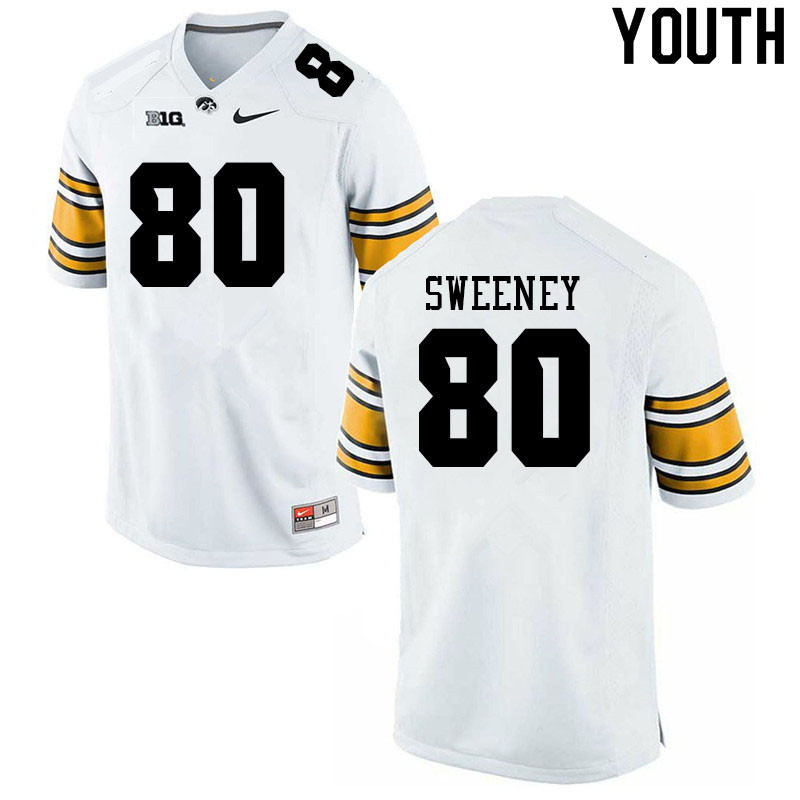 Youth #80 Brennan Sweeney Iowa Hawkeyes College Football Jerseys Sale-White